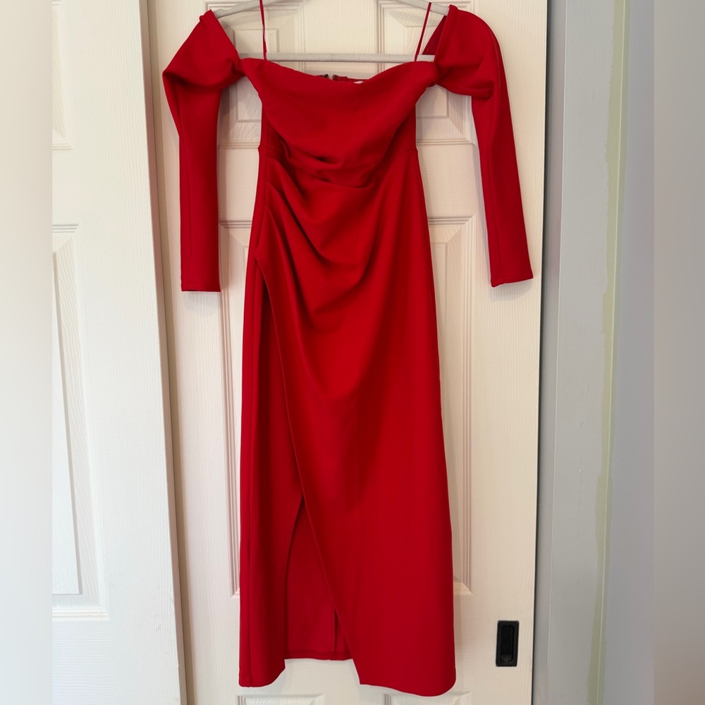 Abercrombie & Fitch Red Long Sleeve Dress